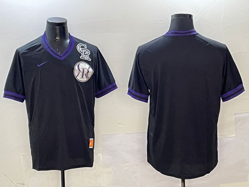 Men Colorado Rockies Blank Black Throwback Game 2025 Nike MLB Jersey style 2->colorado rockies->MLB Jersey